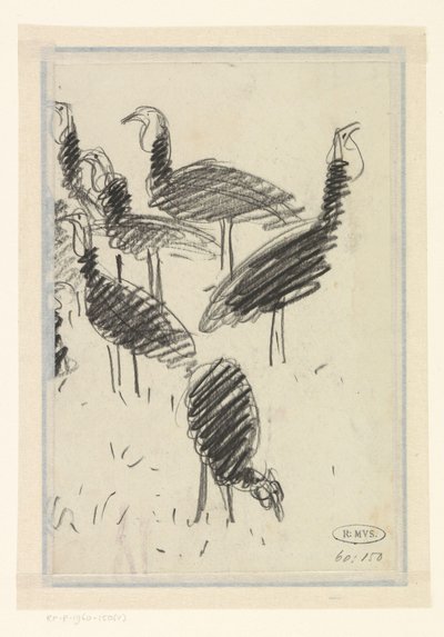 Sechs Vögel von Lucien Pissarro