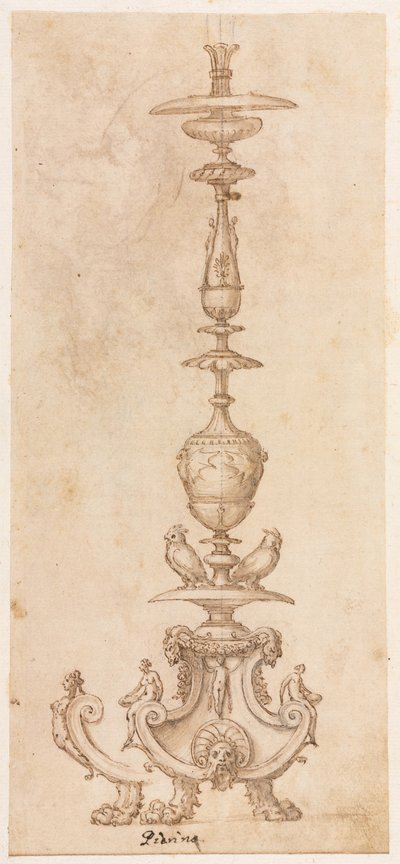 Entwurf für einen Kerzenhalter von Luzio Romano