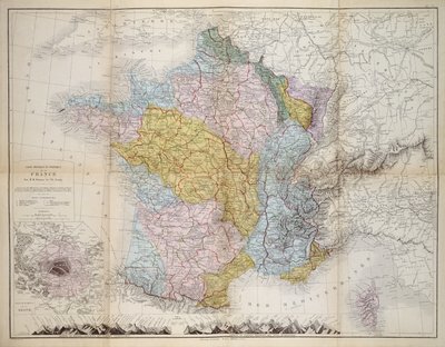 Karte von Frankreich, ca. 1830-40 von M.M. and Leroy, Ch. Drioux
