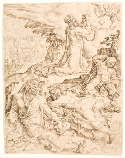 Christus am Ölberg von Maarten van Heemskerck