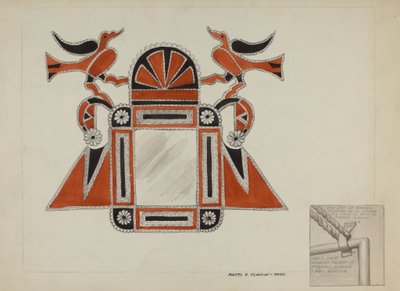 Zinnspiegelrahmen, ca. 1937 von Majel G. Claflin