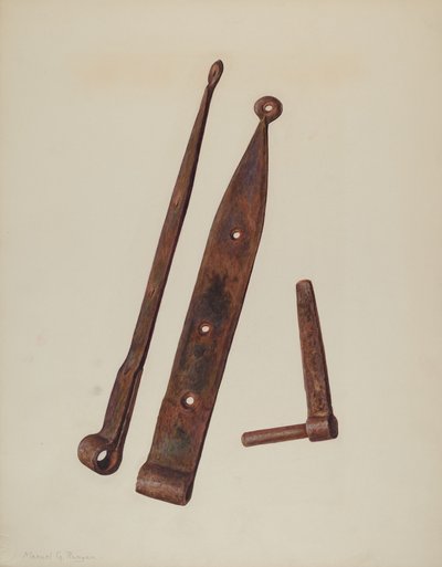 Scharniere und Bolzen, ca. 1939 von Manuel G. Runyan