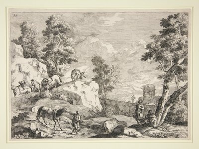 Landschaft mit vier Reitern von Marco Ricci