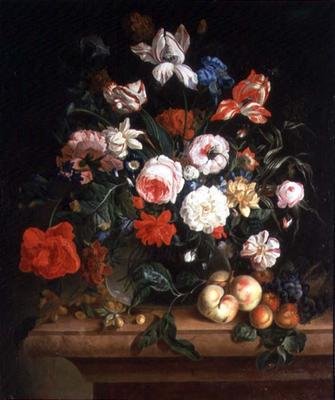 Stillleben, Blumen und Früchte von Maria Ivanovna Rokass Ouskaja