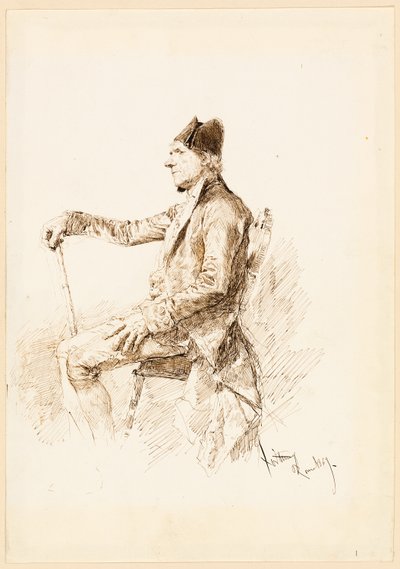 Sitzender Mann im Profil von Mariano Fortuny y Marsal