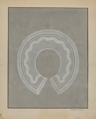 Bestickter Leinenkragen, ca. 1936 von Marie Famularo