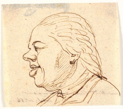 Herrenporträt. Profil nach links. Karikatur von Marie Jeanne Clemens