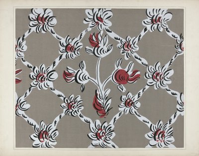 Handgemaltes Wanddetail, ca. 1938 von Martin Partyka