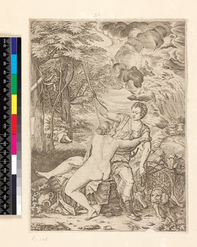 Venus und Adonis, ca. 1560-ca. 1580 von Martino Rota