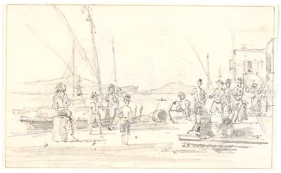 Teil des Hafens von Palermo von Martinus Rørbye