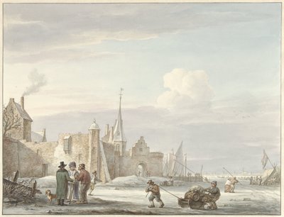 Stadtansicht im Winter von Martinus Schouman