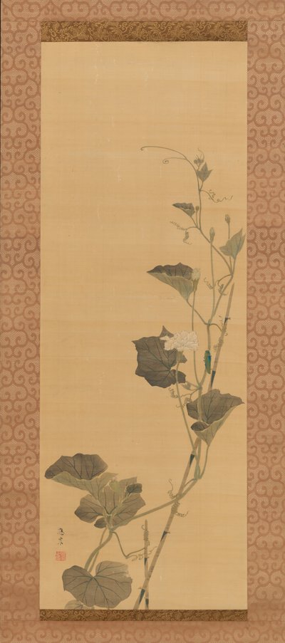 Kalabassenblüten und Käfer von Maruyama Ôshin