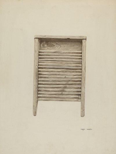 Waschbrett, ca. 1940 von Mary Hansen