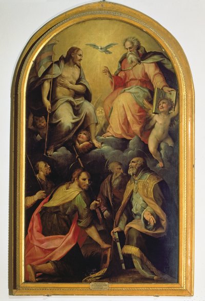 Die Heilige Dreifaltigkeit mit Heiligen von Maso da San Friano