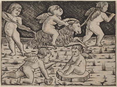 Fünf spielende Cupidos von Master F.B.