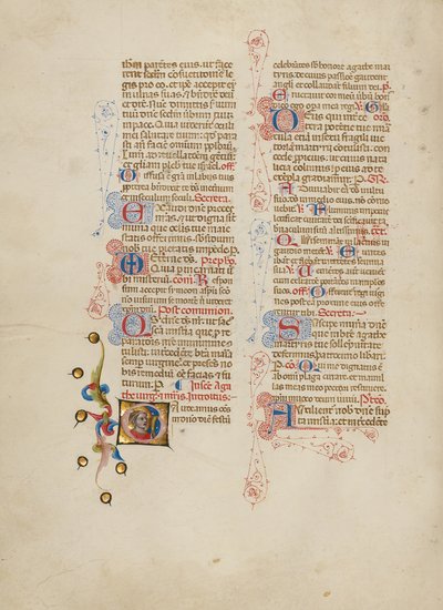 Initiale G: Heilige Agatha von Master of the Brussels Initials