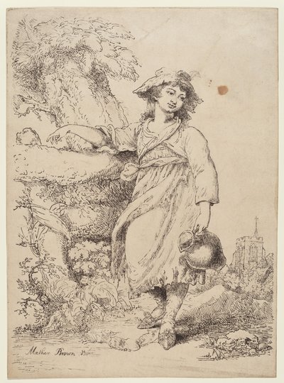 Mädchen mit einem Krug von Mather Brown