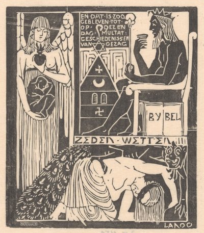 Blinde Frau und Monster von Mathieu Lauweriks