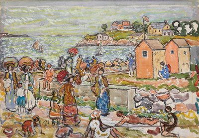 Badende und Spaziergänger, ca. 1919 von Maurice Brazil Prendergast