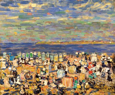 Strand von St. Malo von Maurice Brazil Prendergast