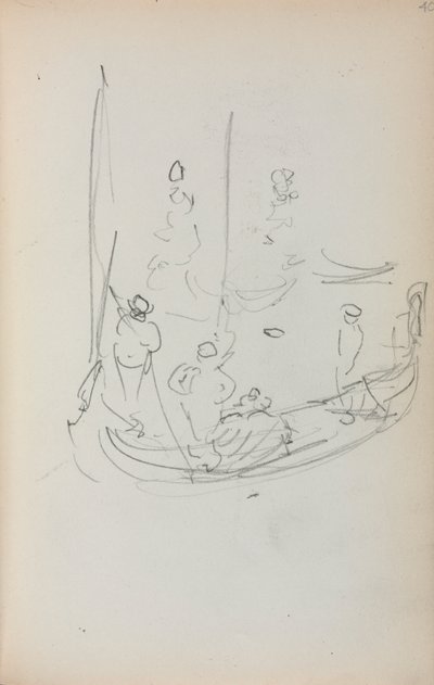 Italienisches Skizzenbuch: Gondel Seite 40, 1898-1899 von Maurice Brazil Prendergast