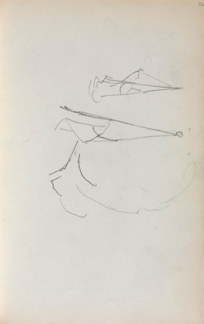 Italienisches Skizzenbuch: Segel Seite 36, 1898-1899 von Maurice Brazil Prendergast