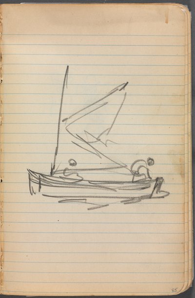 Skizzenbuch, Seite 085: Segelboot mit zwei Figuren von Maurice Prendergast