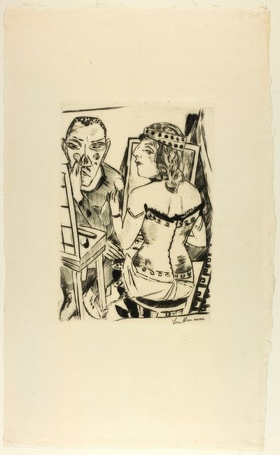 Umkleideraum, Platte zwei aus Jahrmarkt von Max Beckmann