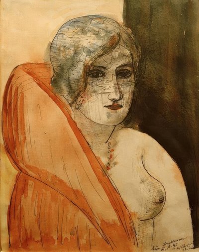 Frau im Pelz von Max Beckmann