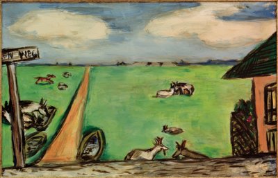 Grüne Wiese mit Kühen von Max Beckmann