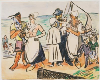 Holländische Fischer am Strand von Max Beckmann