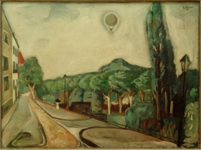 Landschaft mit Luftballon von Max Beckmann