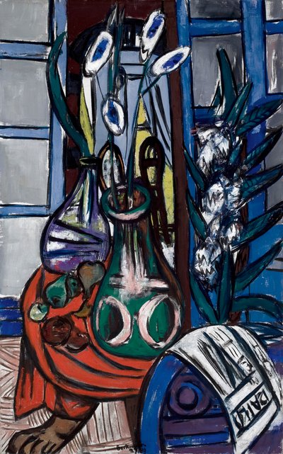 Großes Stillleben-Interieur (Blau) von Max Beckmann