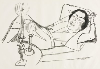 Liegende Frau (Porträt von Johanna Loeb) von Max Beckmann
