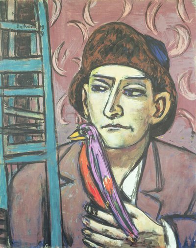 Der Mann mit einem Vogel von Max Beckmann