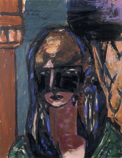 Frau mit Maske von Max Beckmann
