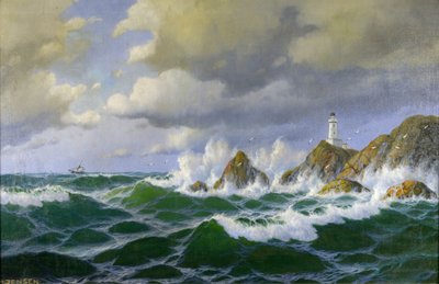 Leuchtturm auf den Klippen von Max Jensen