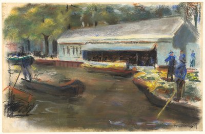 Gemüsemarkt in Delft, 1907 von Max Liebermann