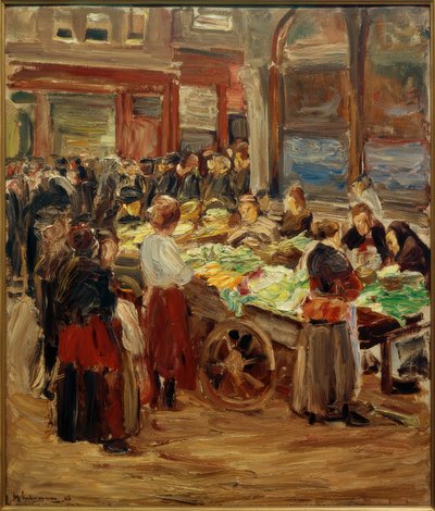 Judengasse in Amsterdam - Gemüsemarkt von Max Liebermann