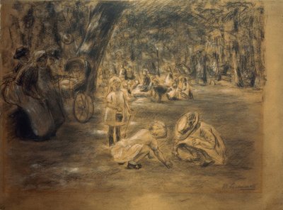 Kinderspielplatz im Tiergarten von Max Liebermann