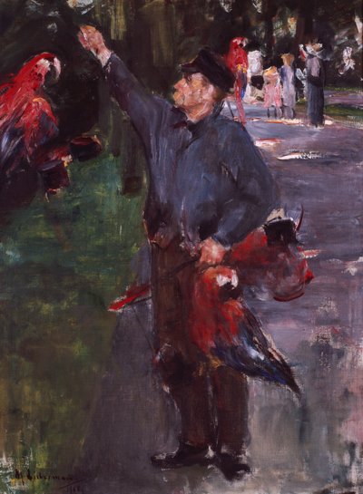 Mann mit Papageien von Max Liebermann