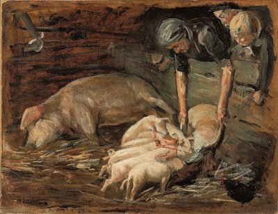 Schweinekoben, Wochenstube, 1887 von Max Liebermann