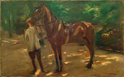 Reitknecht mit Pferd von Max Liebermann
