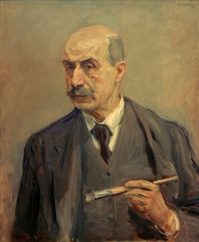 Selbstbildnis mit Pinsel von Max Liebermann
