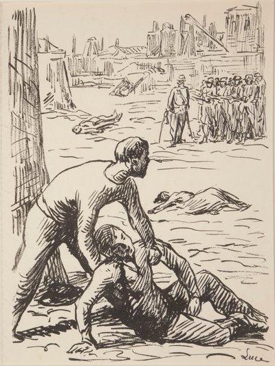 Neun unbetitelte Drucke politischer Themen von Maximilien Luce