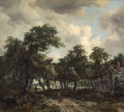 Hütte unter Bäumen, um 1664 von Meindert Hobbema