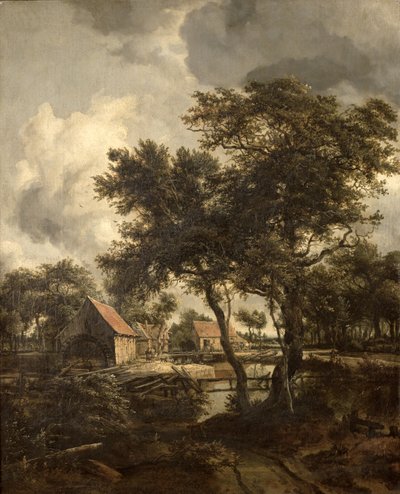 Die Wassermühle, um 1660 von Meindert Hobbema