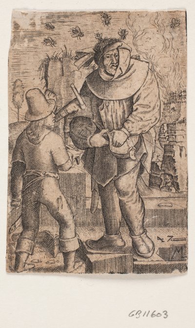 Mann mit Dudelsack von Melchior Lorck