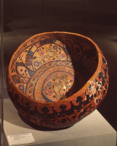 Jicapestle (bemalte Kalebasse) von Mexican School