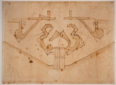 Befestigungsentwurf für ein Tor von Michelangelo Buonarroti